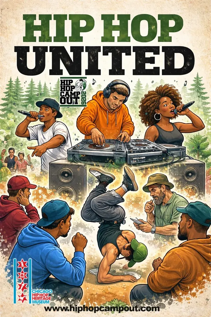 Hip Hop United poster, Hip Hop Camp Out. www.hiphopcampout.com