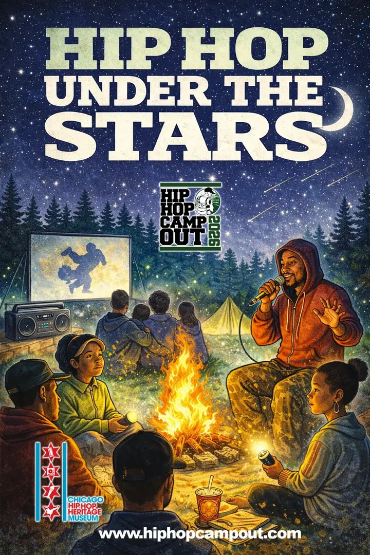 Hip Hop Under the Stars poster, Hip Hop Camp Out. www.hiphopcampout.com