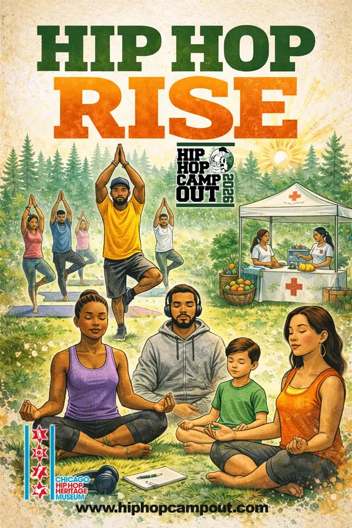 Hip Hop Rise poster, Hip Hop Camp Out. www.hiphopcampout.com