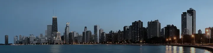 The Chicago skyline from North Avenue Beach.